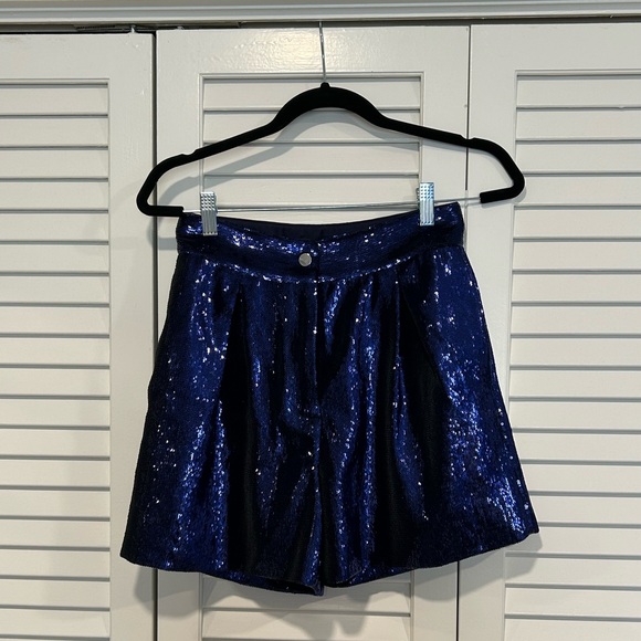Retrofete blue sequin blazer and shorts set- myma jacket - Picture 4 of 14